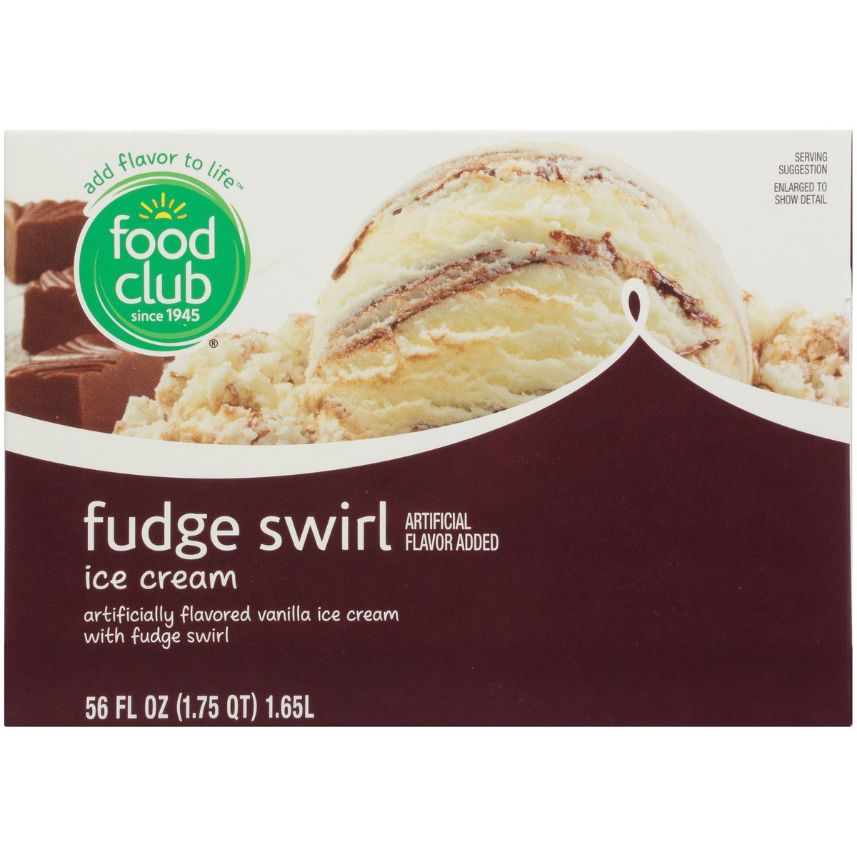 slide 9 of 13, Food Club Vanilla Flavored Ice Cream With Fudge Swirl, 56 fl oz