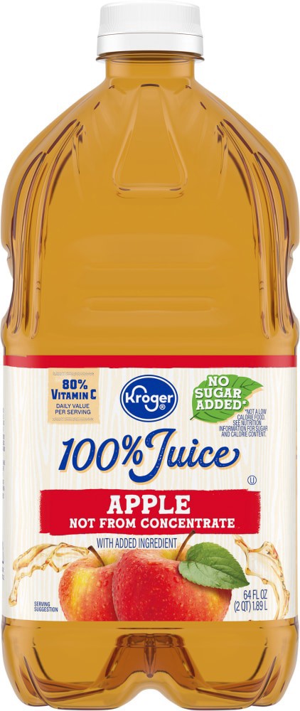 slide 2 of 3, Kroger 100% Apple Juice - 32 fl oz, 32 fl oz