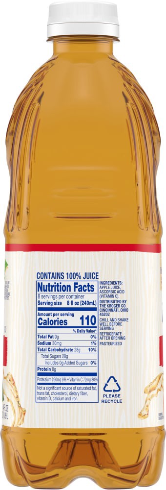 slide 3 of 3, Kroger 100% Apple Juice - 32 fl oz, 32 fl oz