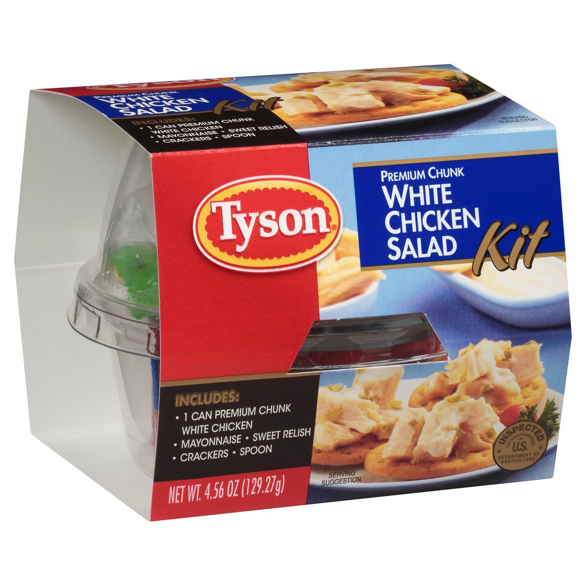 slide 9 of 11, Tyson Premium Chunk White Chicken Salad Kit, 4.57 oz., 129.27 g