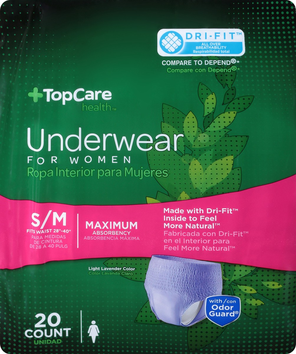 slide 8 of 15, TopCare Health For Women Small/Medium Maximum Underwear S/M 20 ea, 20 ct