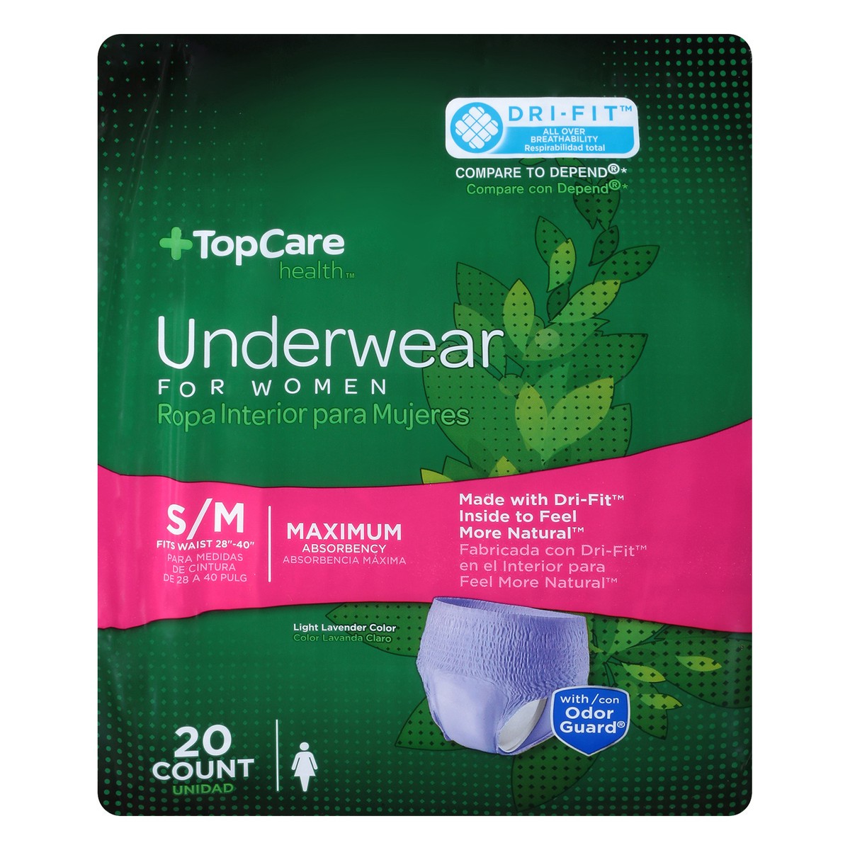 slide 10 of 15, TopCare Health For Women Small/Medium Maximum Underwear S/M 20 ea, 20 ct