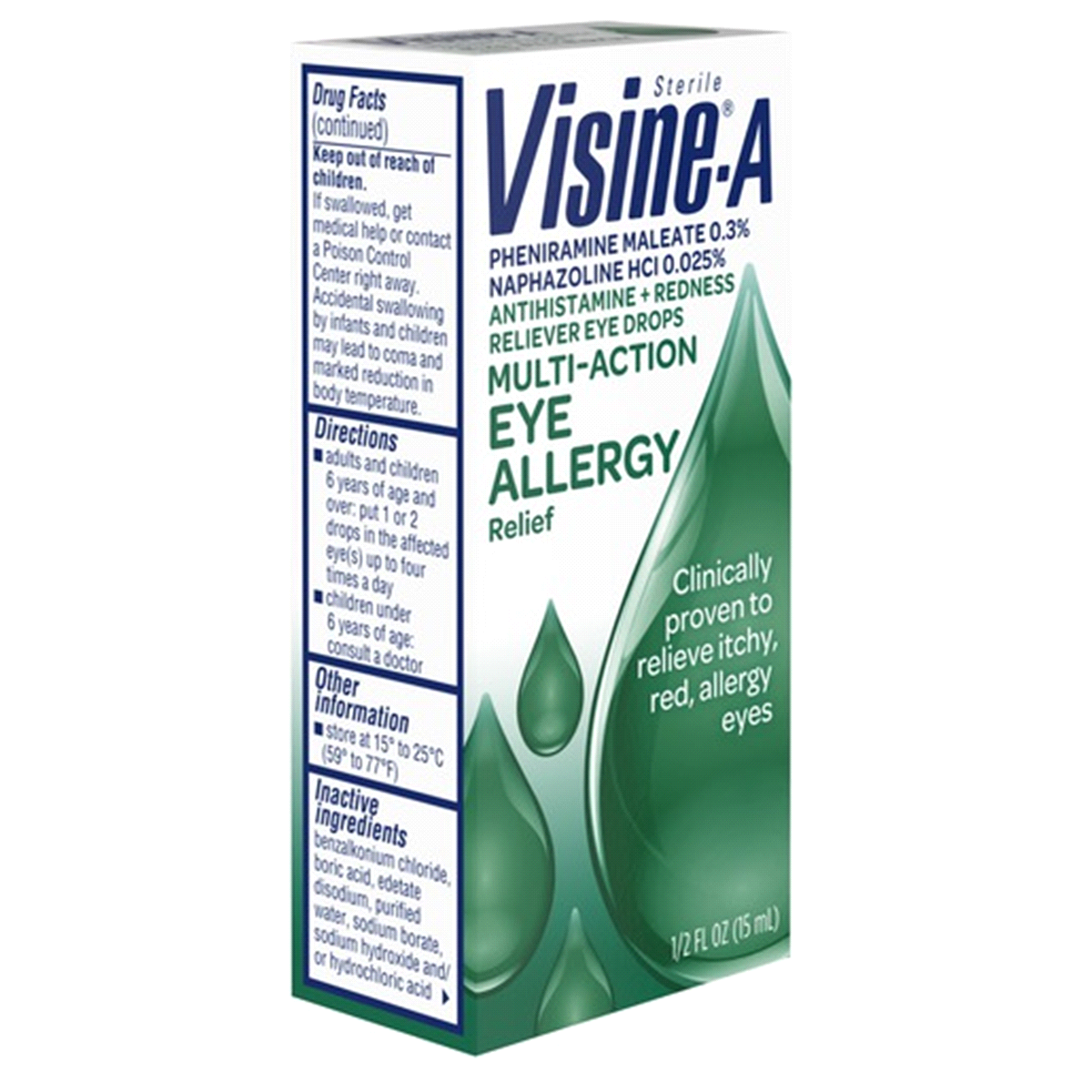 slide 4 of 8, VISINE-A MULTI-ACTION EYE ALLERGY Relief, 0.5 Fl. Oz, 0.5 fl oz