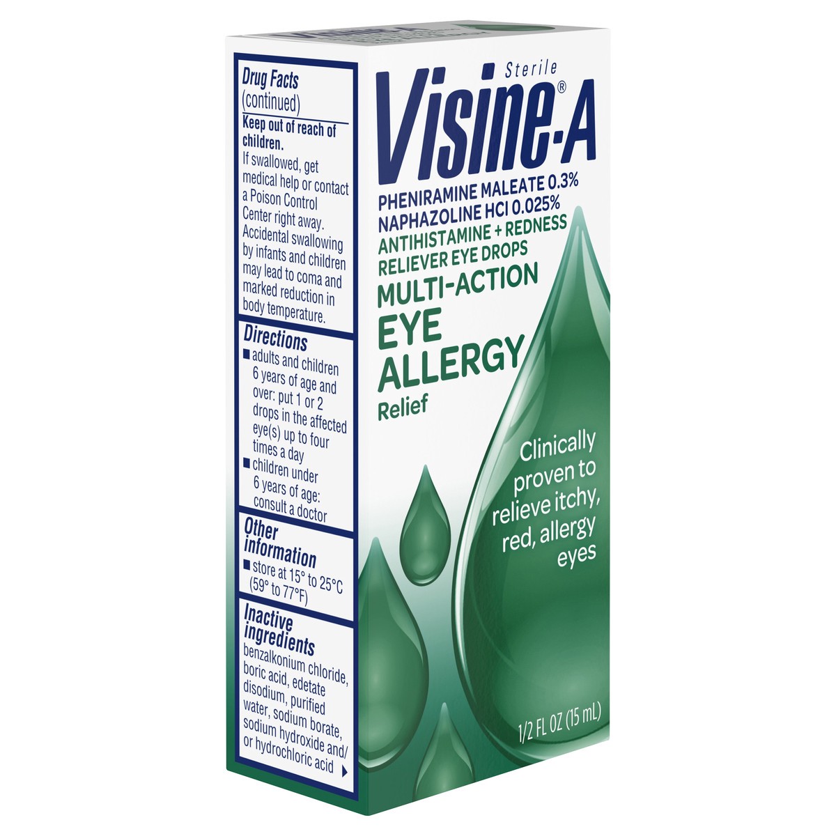 slide 1 of 8, VISINE-A MULTI-ACTION EYE ALLERGY Relief, 0.5 Fl. Oz, 0.5 fl oz