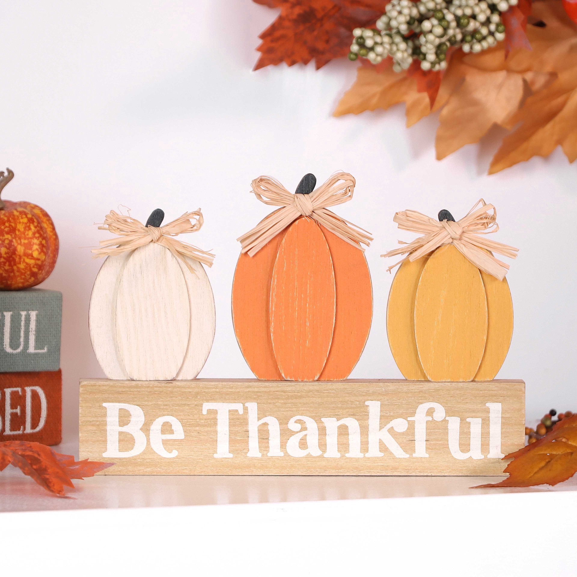 slide 2 of 6, 9.5" Be Thankful Tabletop Decor By Ashland, 9.4 in x 1 in x 6.3 in