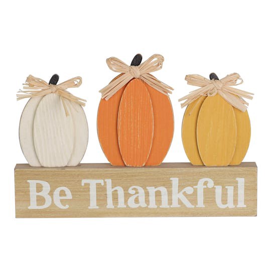 slide 1 of 6, 9.5" Be Thankful Tabletop Decor By Ashland, 9.4 in x 1 in x 6.3 in