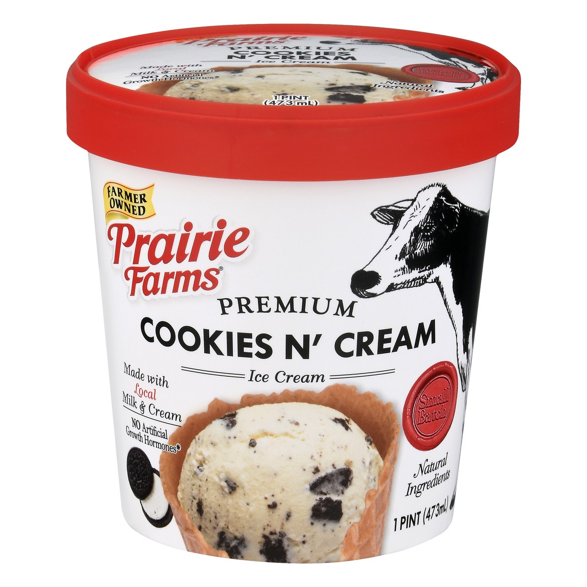 slide 11 of 13, Prairie Farms Premium Cookies N' Cream Ice Cream 1 pt, 1 pint