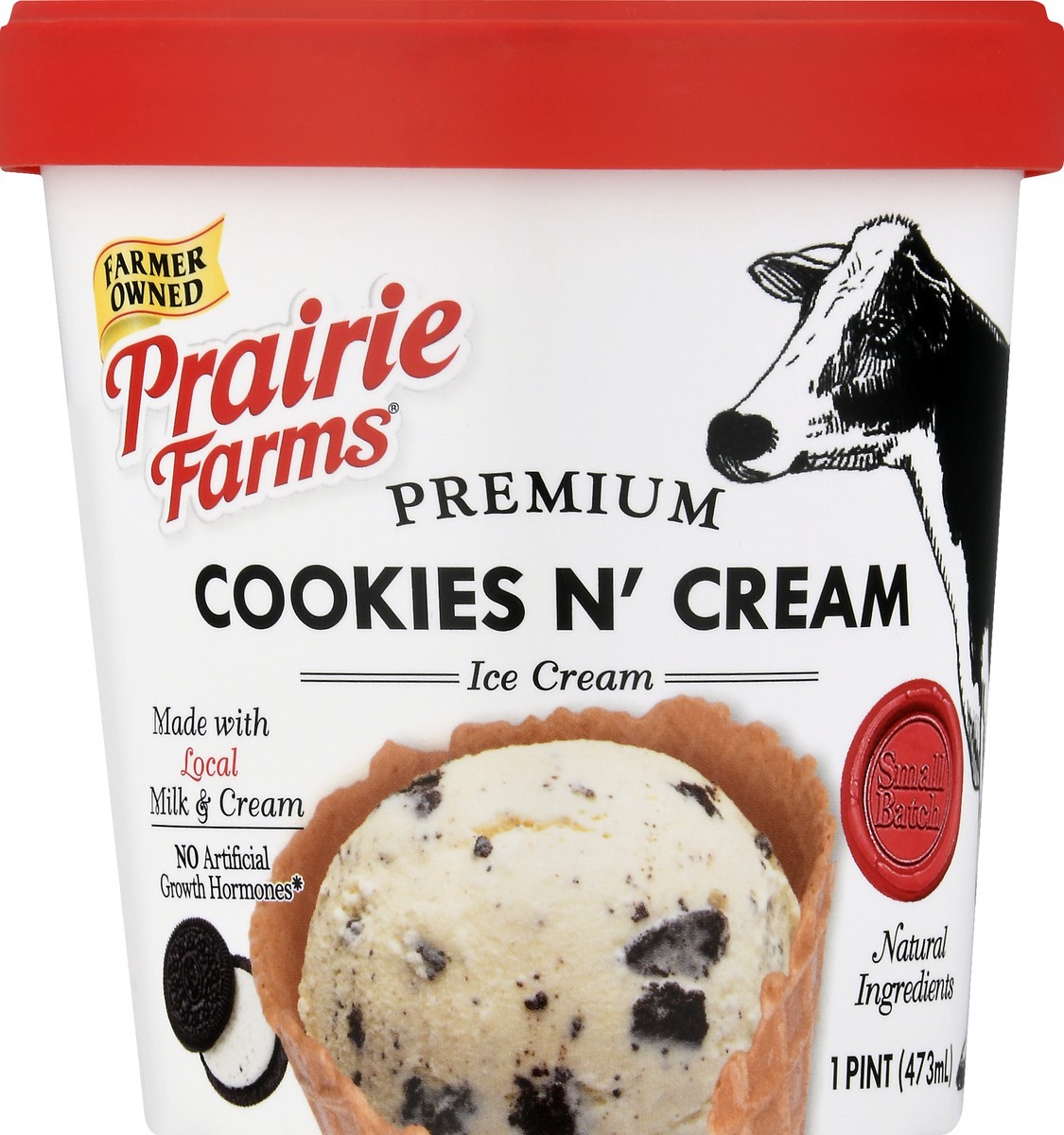 slide 12 of 13, Prairie Farms Premium Cookies N' Cream Ice Cream 1 pt, 1 pint