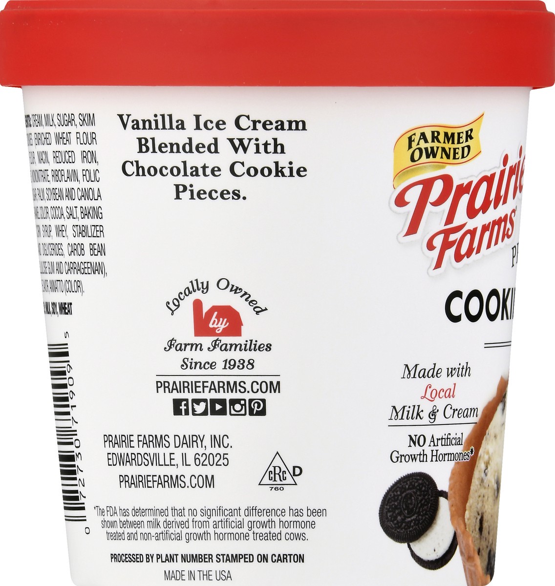 slide 7 of 13, Prairie Farms Premium Cookies N' Cream Ice Cream 1 pt, 1 pint