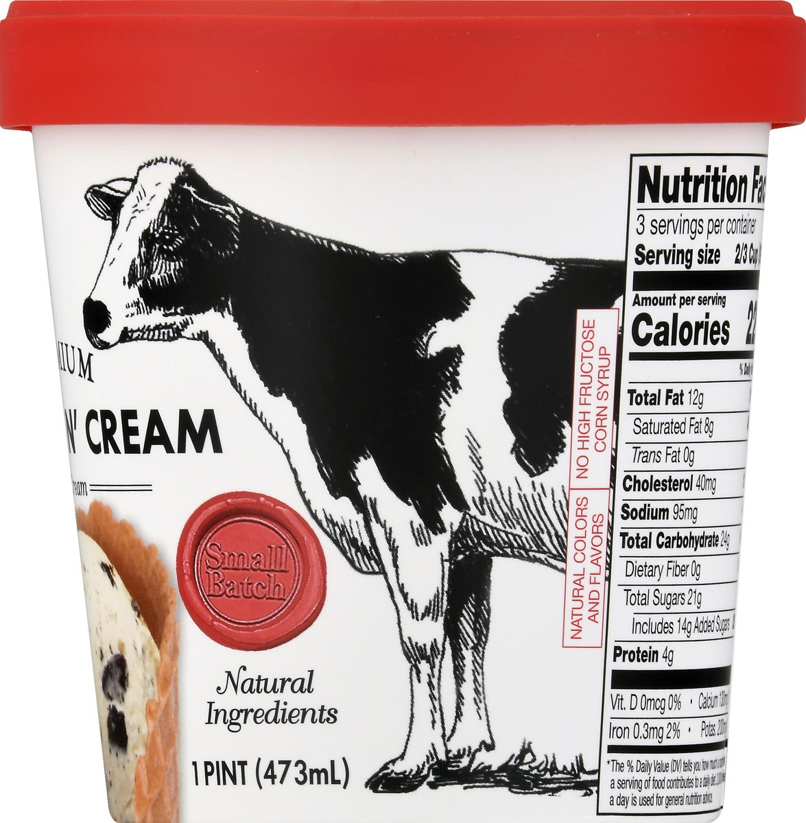 slide 6 of 13, Prairie Farms Premium Cookies N' Cream Ice Cream 1 pt, 1 pint