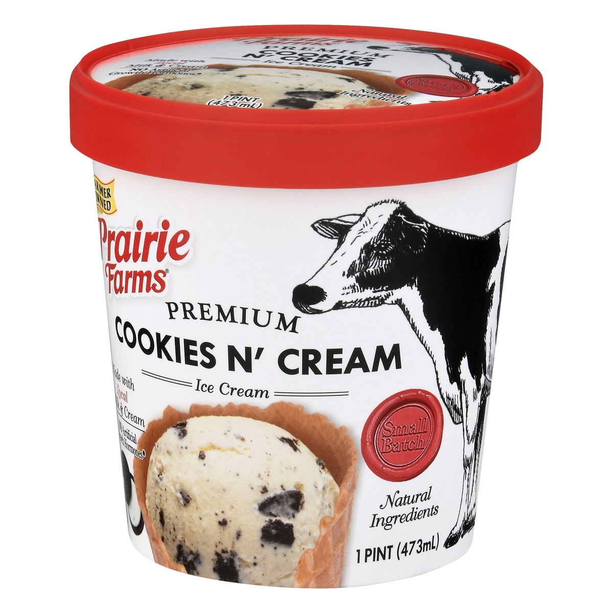 slide 9 of 13, Prairie Farms Premium Cookies N' Cream Ice Cream 1 pt, 1 pint