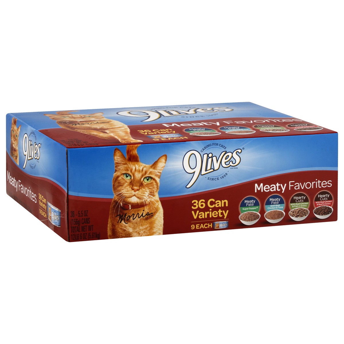 slide 7 of 9, 9Lives Meaty Favorites Variety Pack, 5.5-Ounce, 36-Pack, 5.5 oz