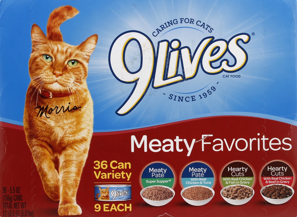 slide 8 of 9, 9Lives Meaty Favorites Variety Pack, 5.5-Ounce, 36-Pack, 5.5 oz