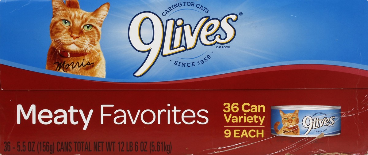 slide 9 of 9, 9Lives Meaty Favorites Variety Pack, 5.5-Ounce, 36-Pack, 5.5 oz