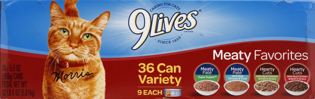 slide 6 of 9, 9Lives Meaty Favorites Variety Pack, 5.5-Ounce, 36-Pack, 5.5 oz