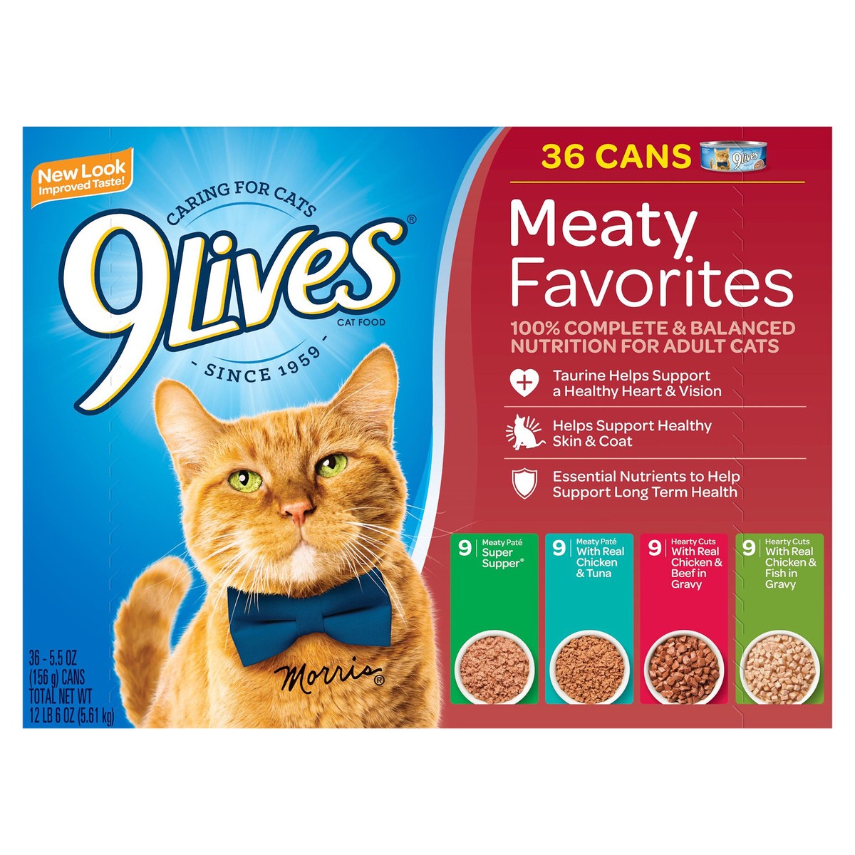 slide 1 of 9, 9Lives Meaty Favorites Variety Pack, 5.5-Ounce, 36-Pack, 5.5 oz