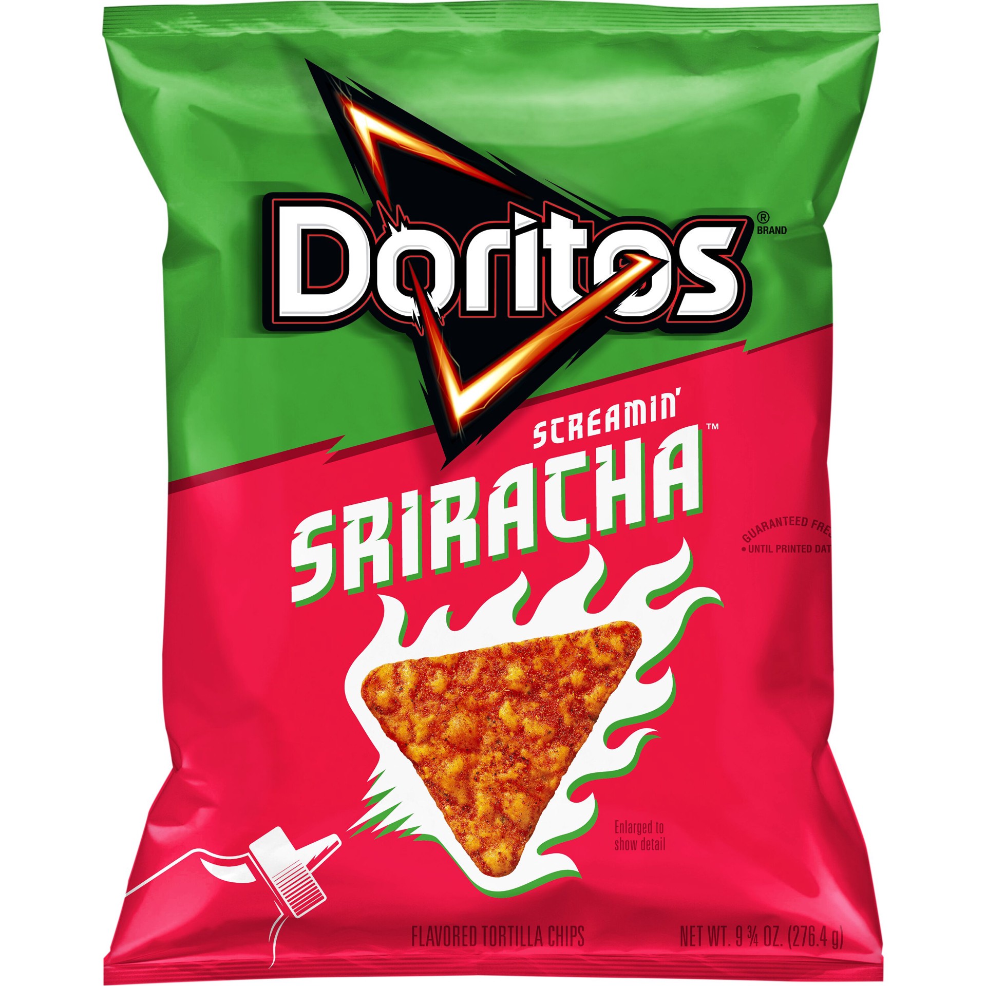 slide 1 of 5, Doritos Flavored Tortilla Chips Screamin' Sriracha 9 3/4 Oz, 9.75 oz