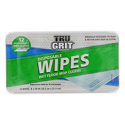 slide 1 of 1, Tru Grit Wet Floor Wipes, 12 ct