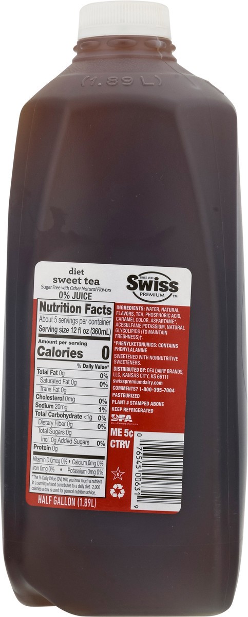 slide 9 of 13, Swiss Premium Sugar Free Diet Sweet Tea - 1/2 gal, 1/2 gal