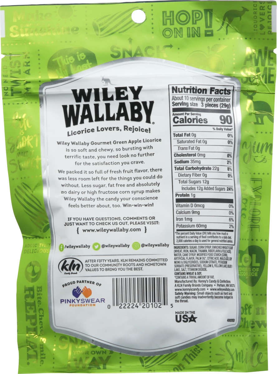 slide 4 of 9, Wiley Wallaby Soft & Chewy Green Apple Licorice, 10 oz