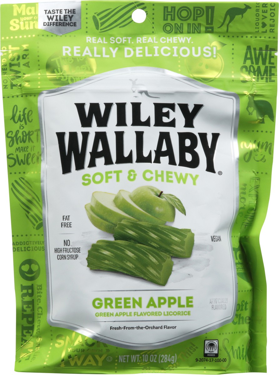 slide 3 of 9, Wiley Wallaby Soft & Chewy Green Apple Licorice, 10 oz