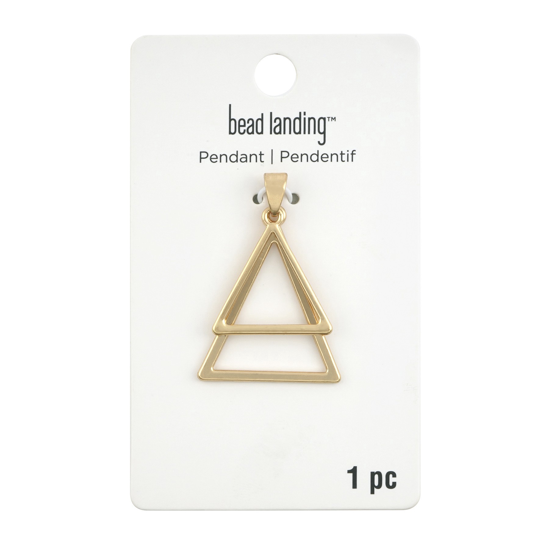 slide 3 of 3, Gold Layered Triangles Pendant By Bead Landing, 28mm x 35mm