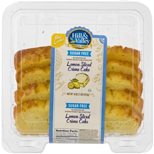 slide 1 of 1, Hill & Valley Creme Cake, Sugar Free, Lemon Sliced, 16 oz