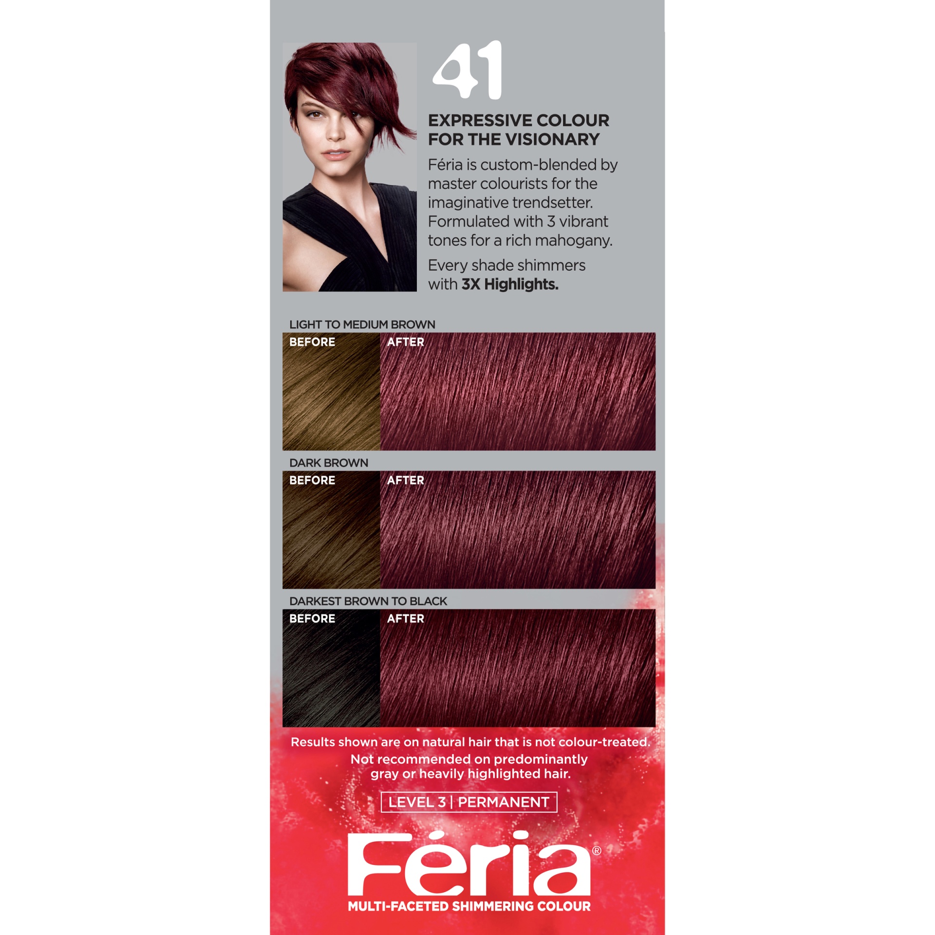 slide 5 of 8, L'Oréal Paris Feria Multifaceted Shimmering Color Kit - 41 Rich Mahogany, 1 kit