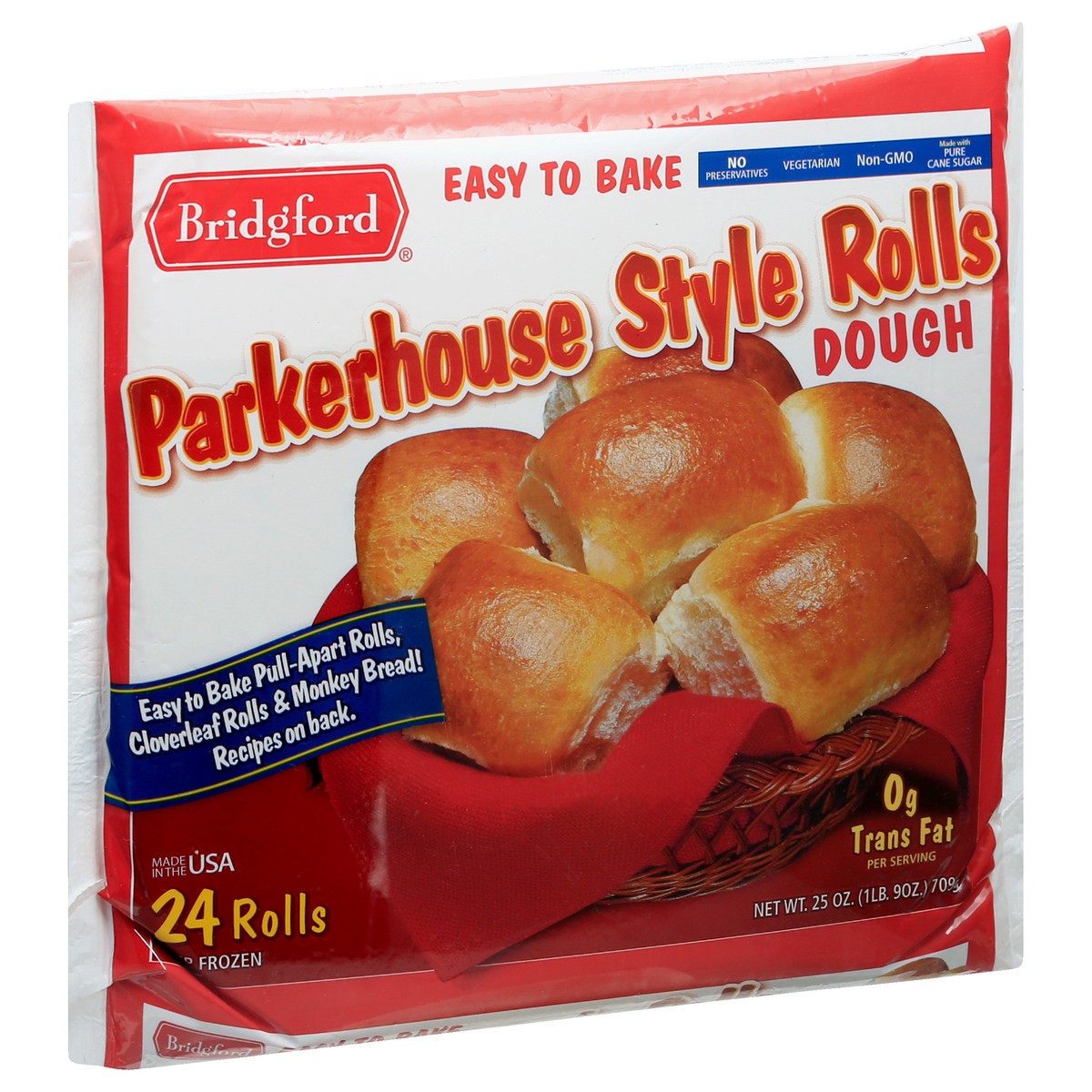 slide 5 of 13, Bridgford Parkerhouse Style Rolls Dough, 24 ct