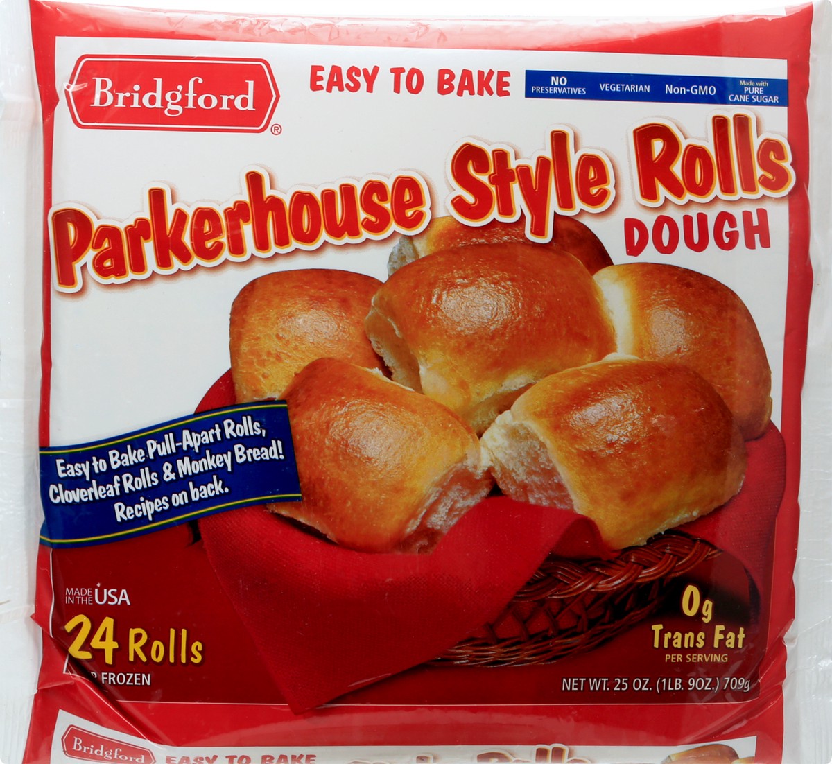 slide 1 of 13, Bridgford Parkerhouse Style Rolls Dough, 24 ct