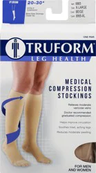 TRUFORM Classic Medical-Style Stockings Firm Support Closed Toe Beige Extra Large