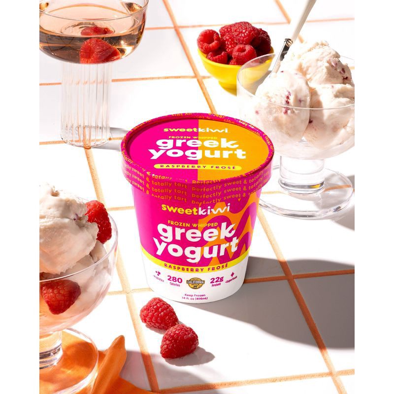 slide 2 of 2, SweetKiwi Frozen Greek Yogurt Raspberry Frose - 14oz, 14 oz
