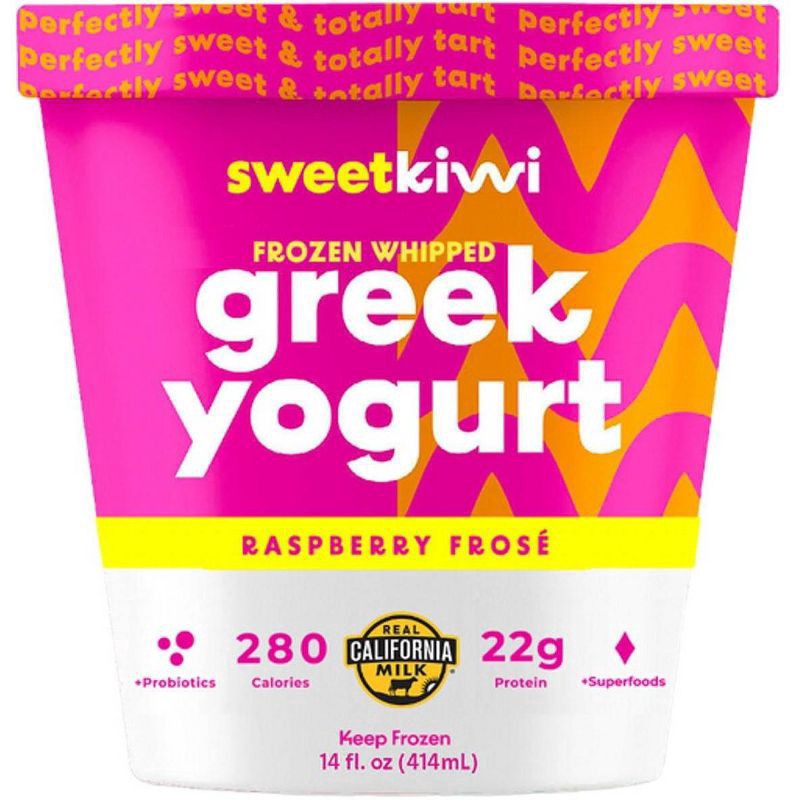 slide 1 of 2, SweetKiwi Frozen Greek Yogurt Raspberry Frose - 14oz, 14 oz