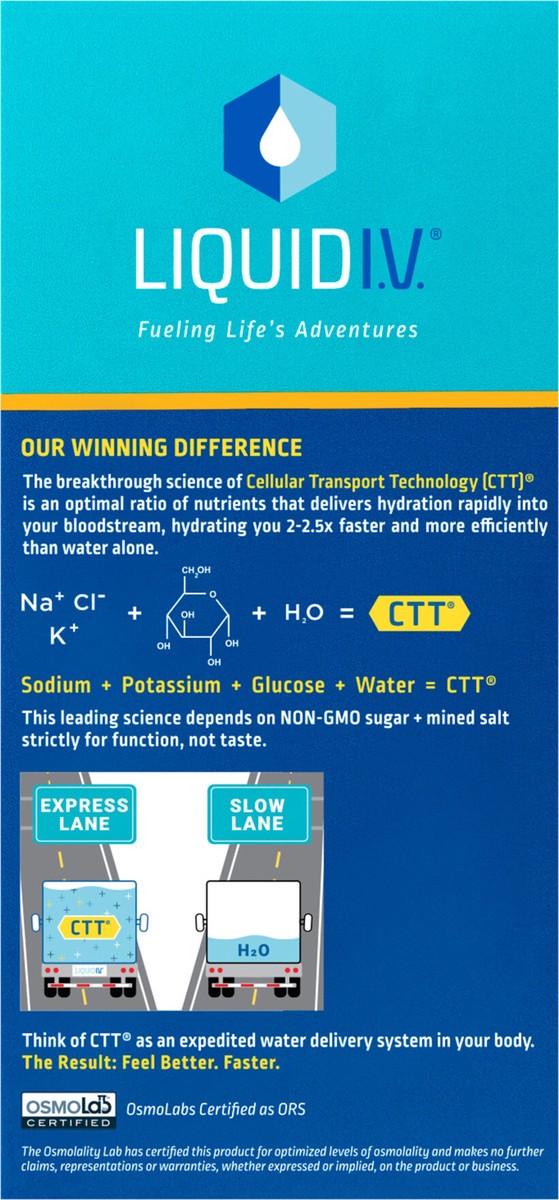 slide 7 of 7, Liquid I.V. Hydration Multiplier Vegan Powder Electrolyte Supplements - Golden Cherry - 0.56oz/10ct, 10 ct