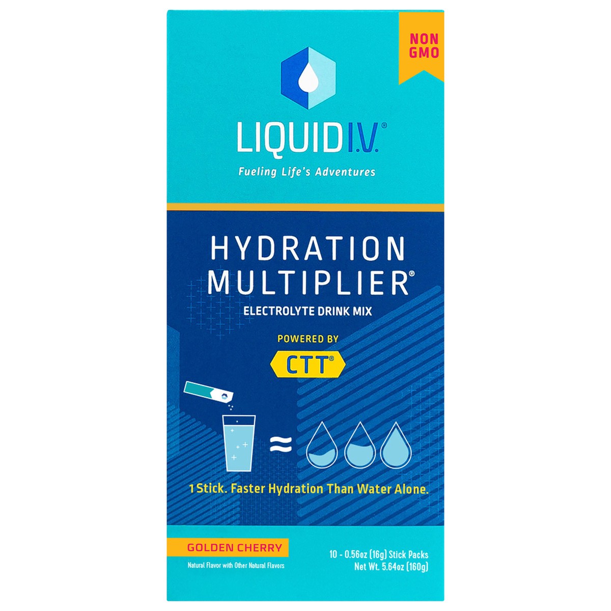 slide 1 of 7, Liquid I.V. Hydration Multiplier Vegan Powder Electrolyte Supplements - Golden Cherry - 0.56oz/10ct, 10 ct