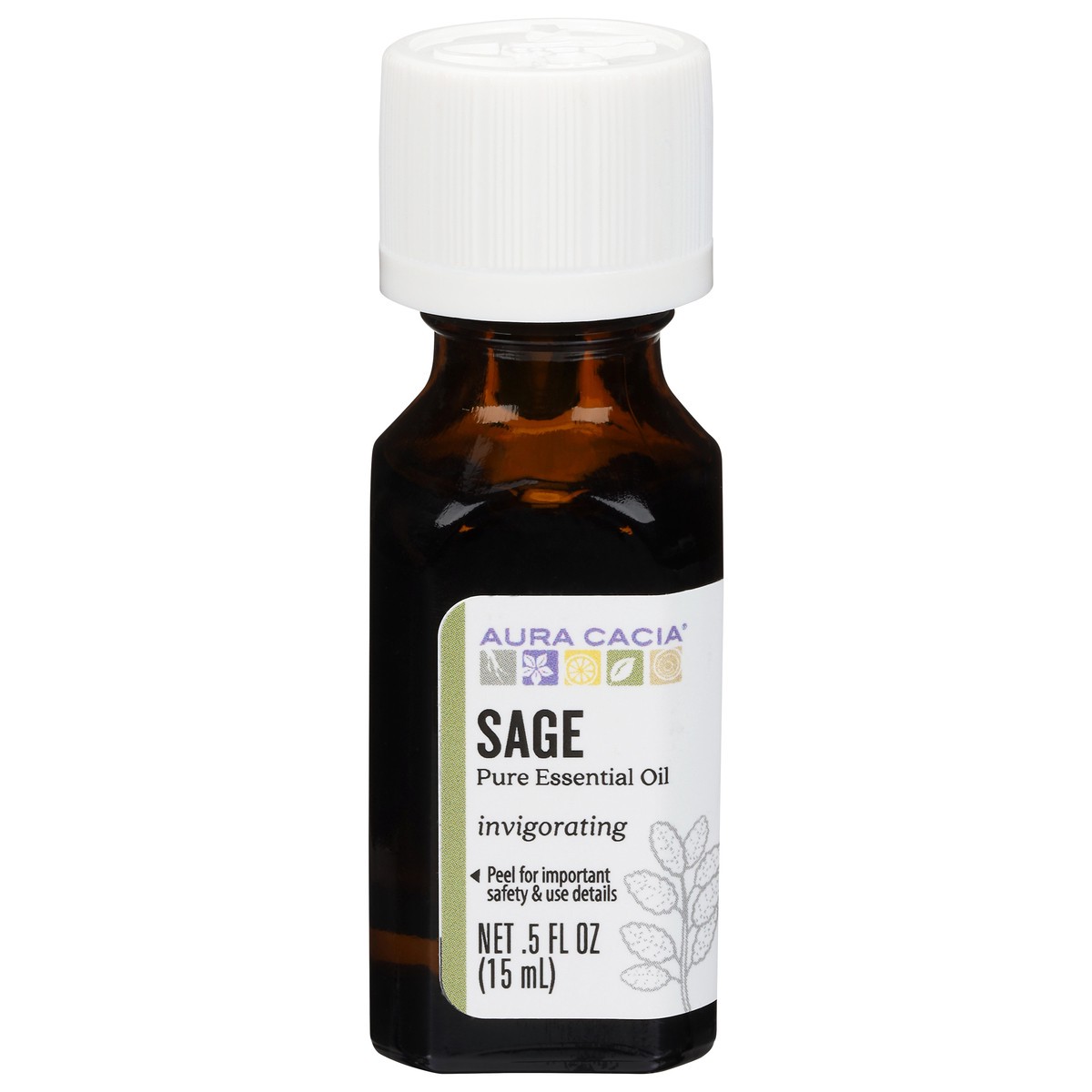 slide 1 of 1, Aura Cacia Sage Essential Oil, 0.5 oz