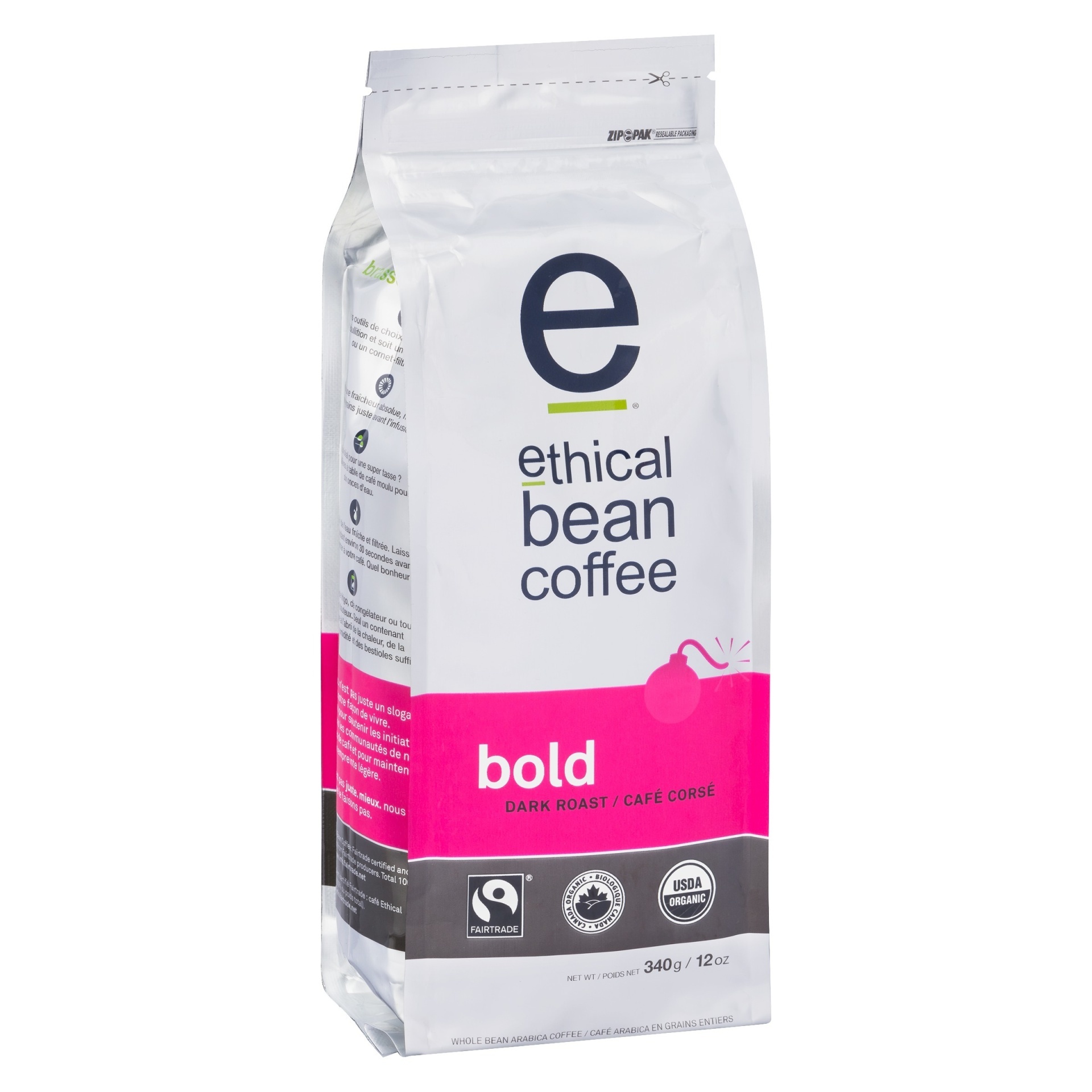 slide 1 of 1, Ethical Bean Coffee Coffee Bold Dark Roast Organic, 12 oz