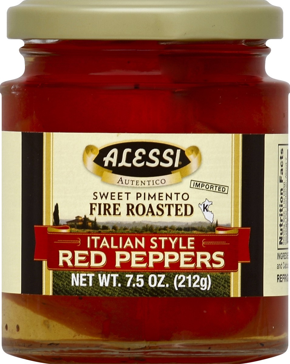 slide 1 of 1, Alessi Red Peppers 7.5 oz, 7.5 oz