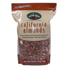 slide 1 of 1, Second Nature Roasted Almonds, 38 oz