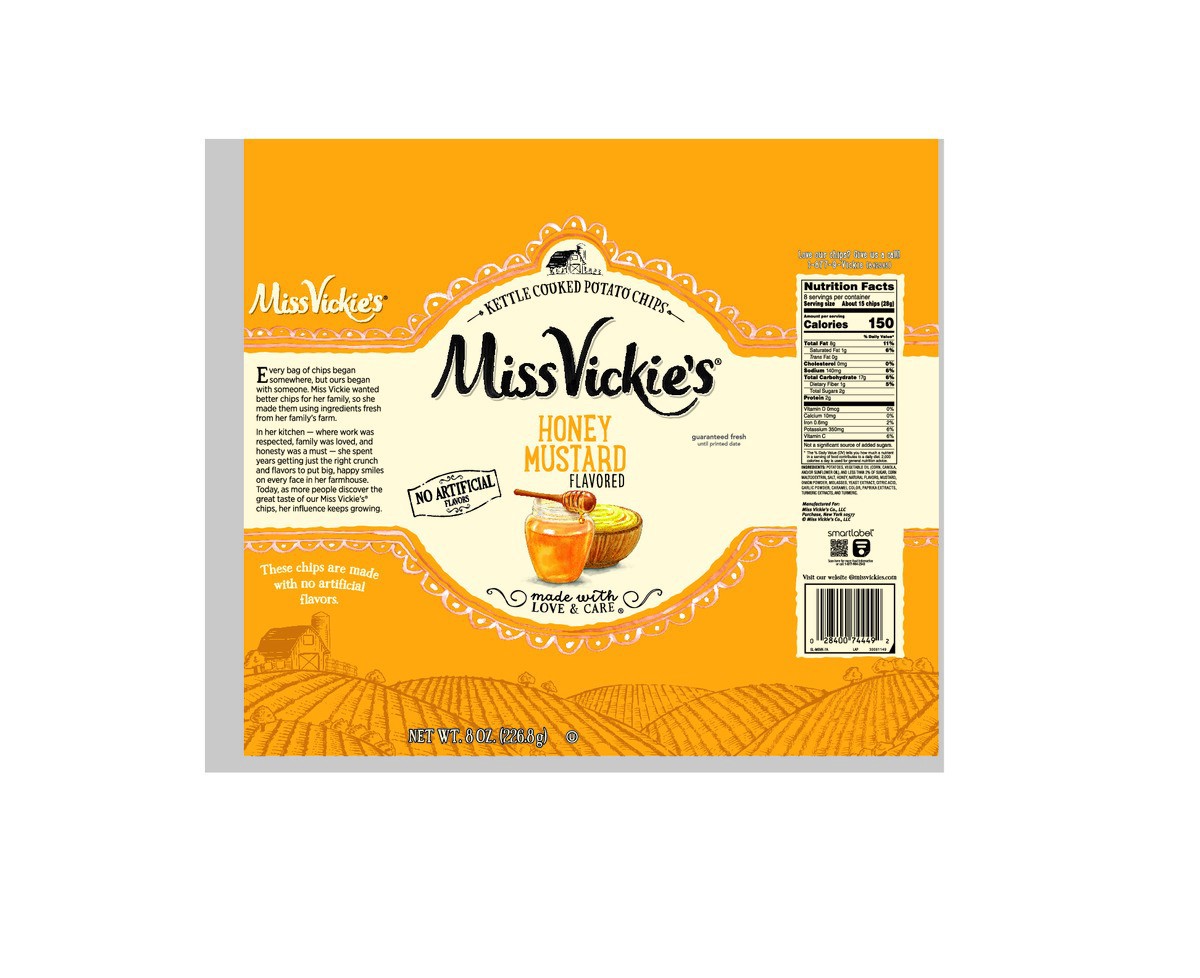 slide 8 of 8, Miss Vickie's Kettle Cooked Potato Chips Honey Mustard Flavored 8 Oz, 8 oz