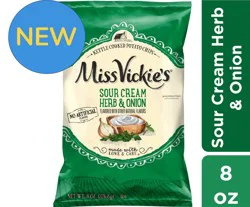 Miss Vickie''s Kettle Cooked Potato Chips Sour Cream Herb & Onion 8 Oz