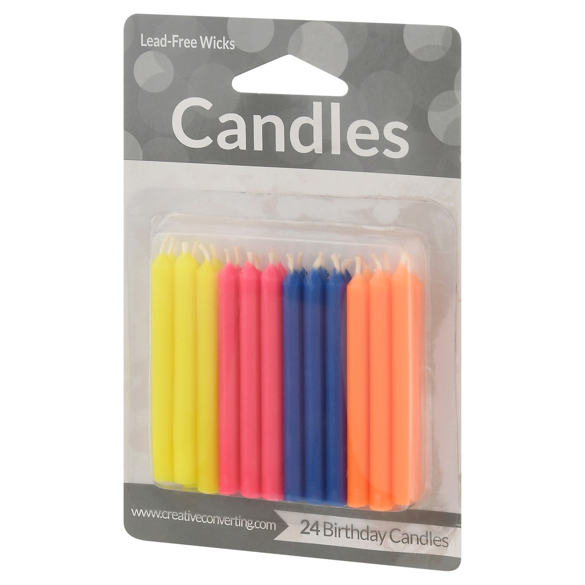 slide 3 of 11, Creative Converting Fluorescent Color Birthday Candles 24 ea, 24 ct