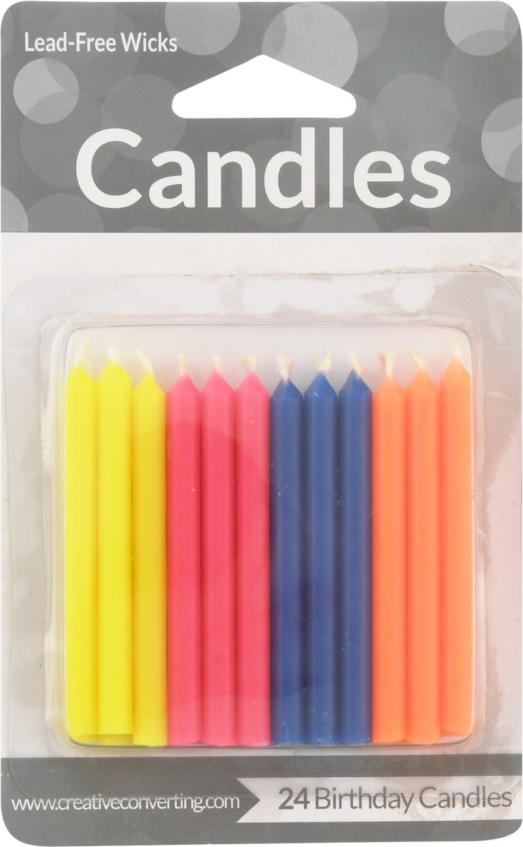 slide 5 of 11, Creative Converting Fluorescent Color Birthday Candles 24 ea, 24 ct
