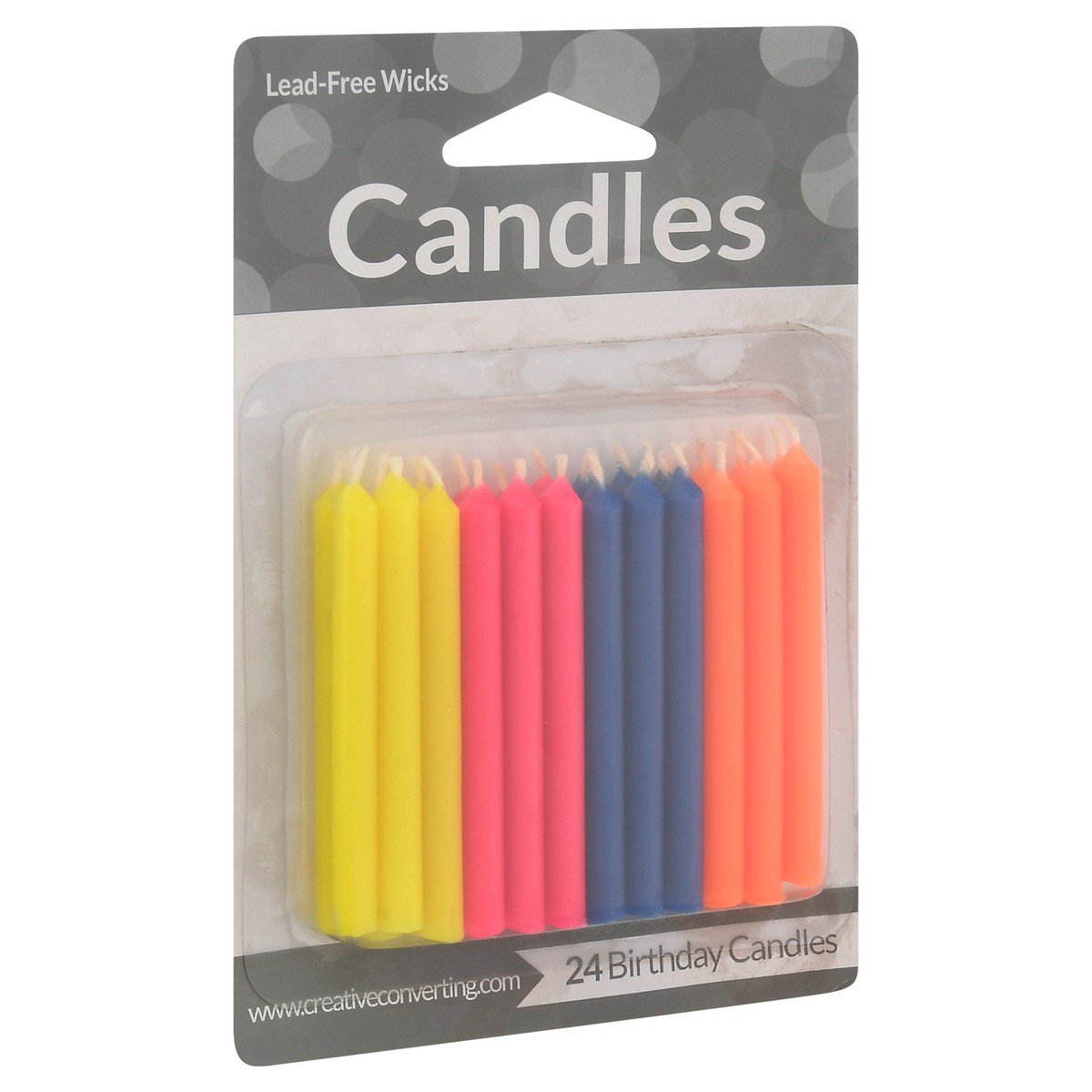 slide 8 of 11, Creative Converting Fluorescent Color Birthday Candles 24 ea, 24 ct