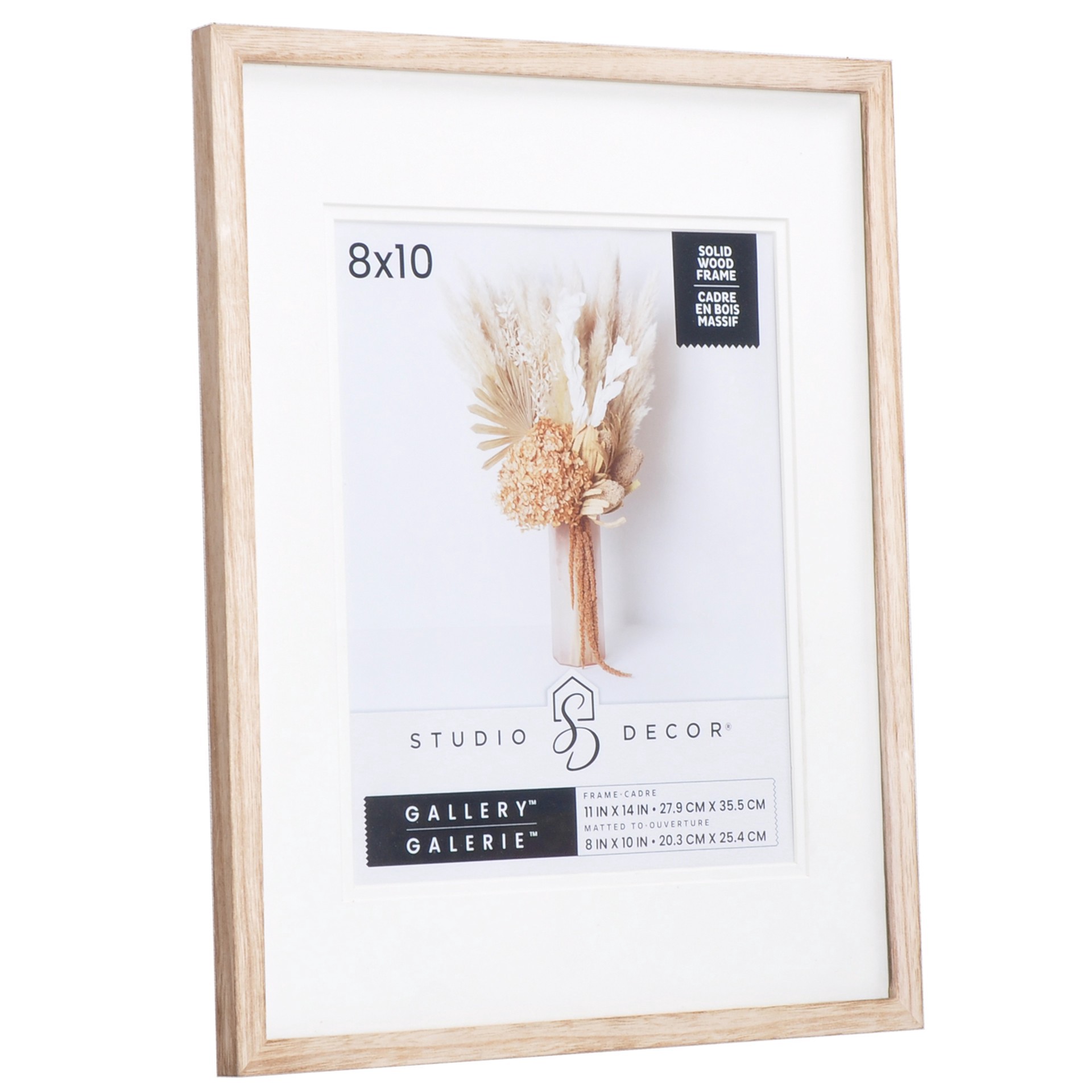 slide 2 of 6, Gallery Natural Wood Frame With Mat By Studio Decor, 8 in x 10 in mat