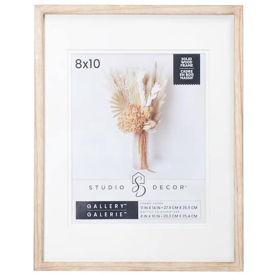 slide 1 of 6, Gallery Natural Wood Frame With Mat By Studio Decor, 8 in x 10 in mat