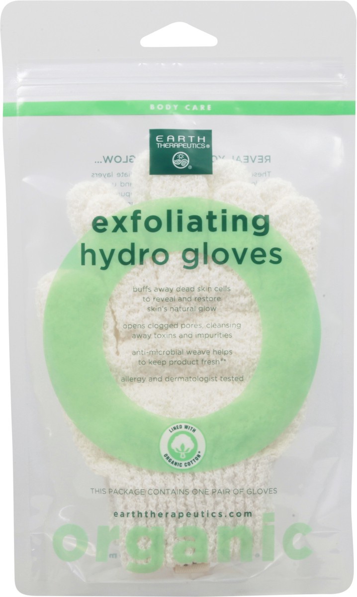 slide 6 of 9, Earth Therapeutics Exfoliating Hydro Gloves, Organic, 1 pair