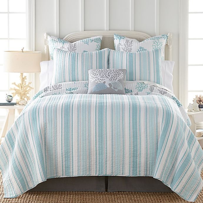 slide 1 of 3, Levtex Home Cape Coral King Quilt Set - Teal, 3 ct