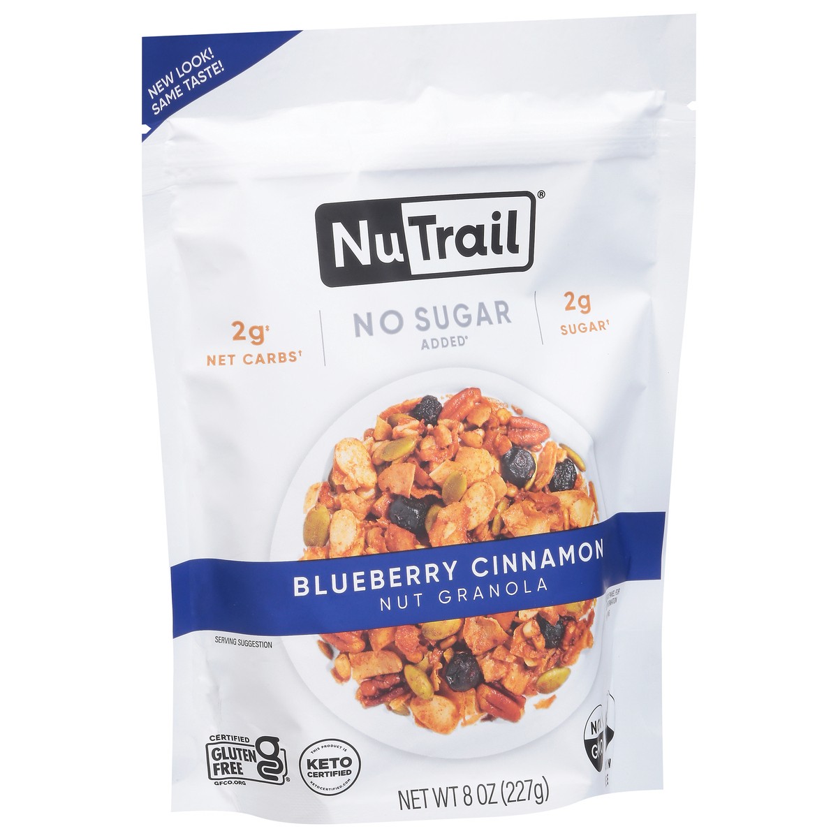 slide 11 of 13, NuTrail No Sugar Added Blueberry Cinnamon Nut Granola 8 oz, 1 ct