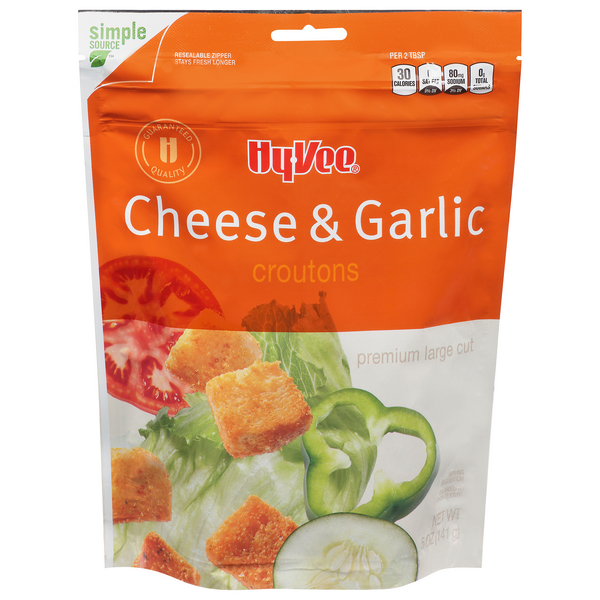 slide 1 of 8, Hy-vee Cheese & Garlic Croutons, 5 oz